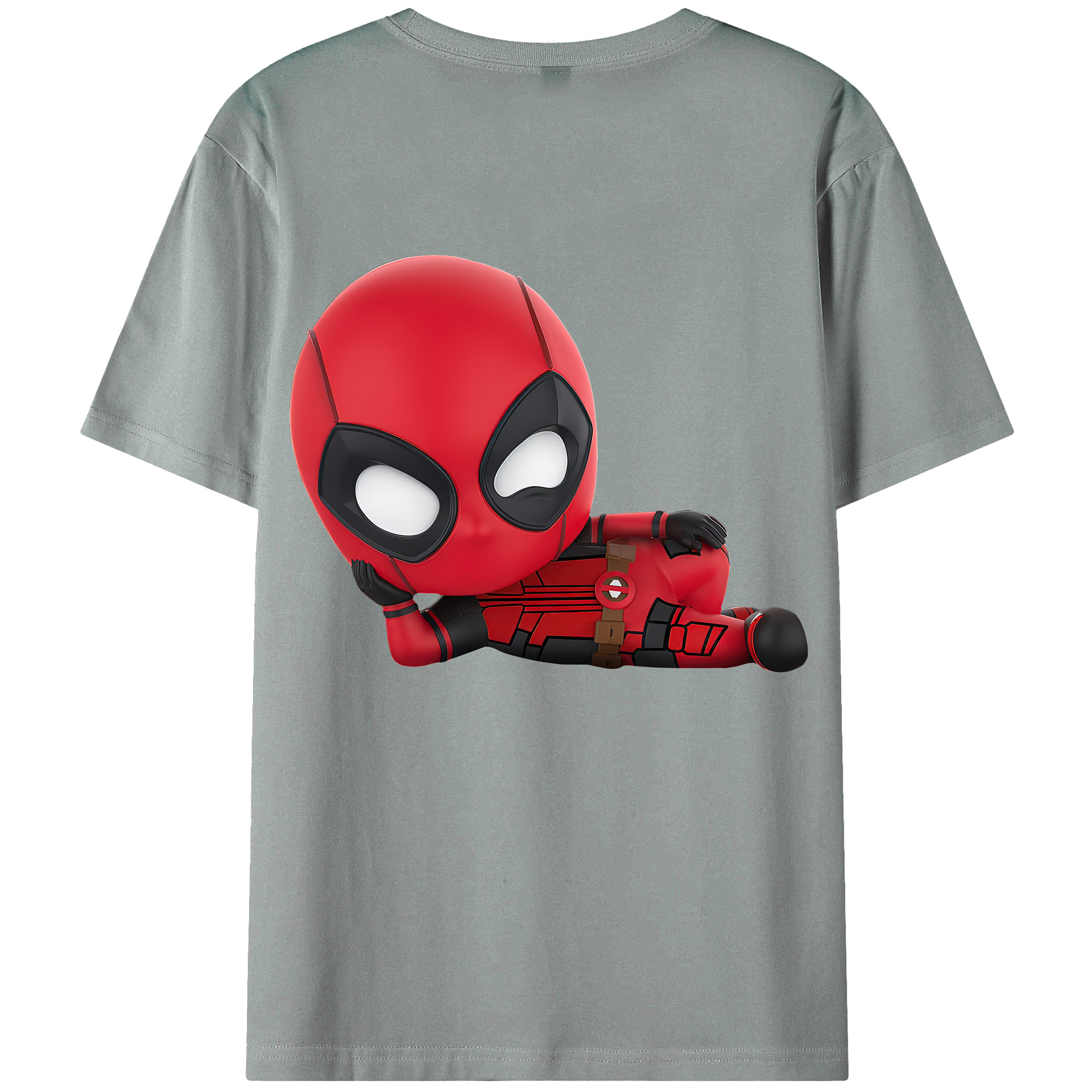 （画像用） Deadpool デッドプール 綿100％ メンズ半袖Tシャツ（バックプリント） 通気性